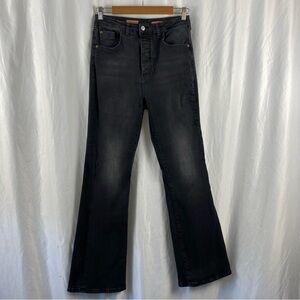 Pilcro Anthropologie The Icon Classic Black Flare Jeans Goth Boho Size 30